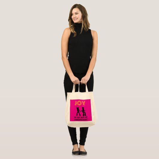 Joy is an act of resistance! - tote bag (2-sided) (Voorkant (model))