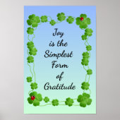 Joy is de eenvoudigste vorm van dankbaarheid - Mot Poster (Voorkant)