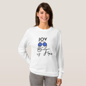 Joy is gratis T-shirt – Schattige smiley gezicht m (Voorkant volledig)