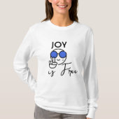 Joy is gratis T-shirt – Schattige smiley gezicht m (Voorkant)