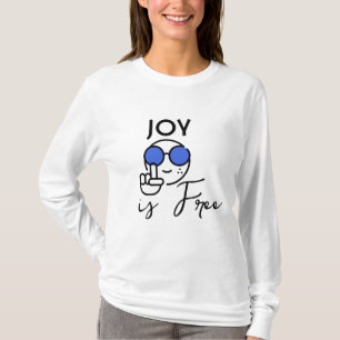 Joy is gratis T-shirt – Schattige smiley gezicht m
