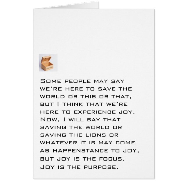 Joy is het doel (Voorkant)