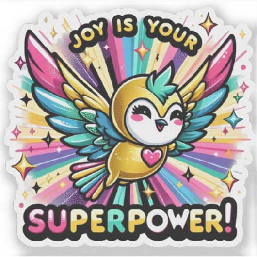 Joy is je Sticker in Superpower (Voorkant)