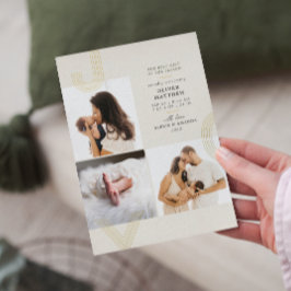 Joy Ivory Birth Announding Gold Foil Holiday Folie Feestdagenkaart