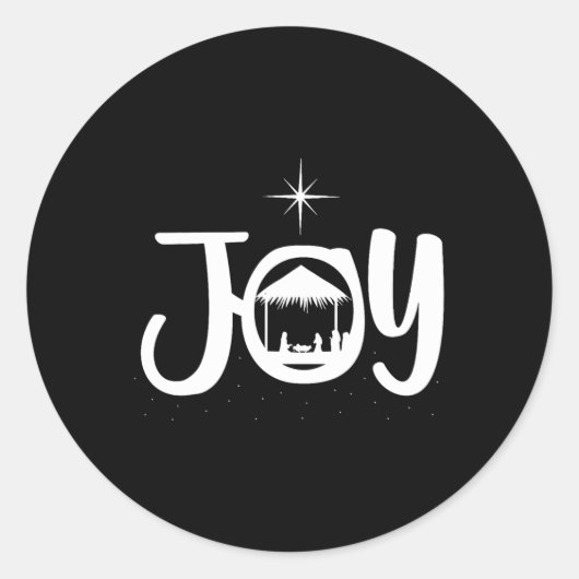 Joy Jesus Geboorteplaats Cool Kerstmis Kerstmis Ronde Sticker (Voorkant)