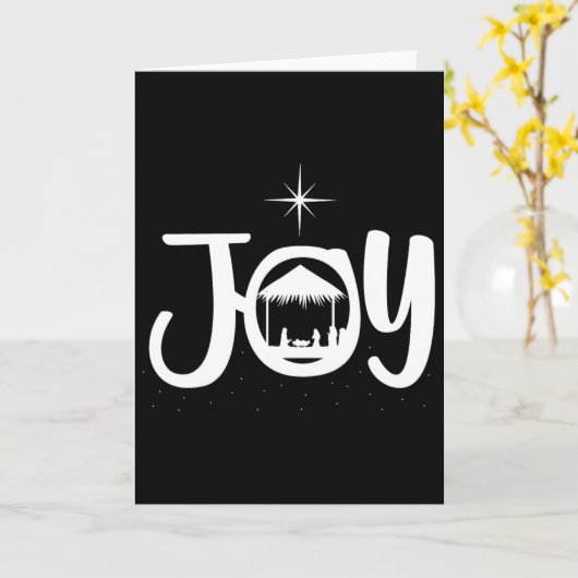 Joy Jesus Nativity Scene Cool Christmas Apparel  Kaart (Gele Bloem)
