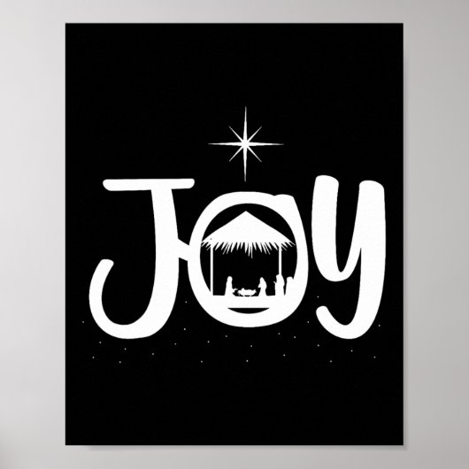 Joy Jesus Nativity Scene Cool Christmas Xmas Chris Poster (Voorkant)