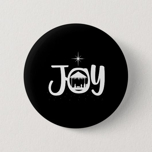 Joy Jesus Nativity Scene Cool Christmas Xmas Chris Ronde Button 5,7 Cm (Voorkant)