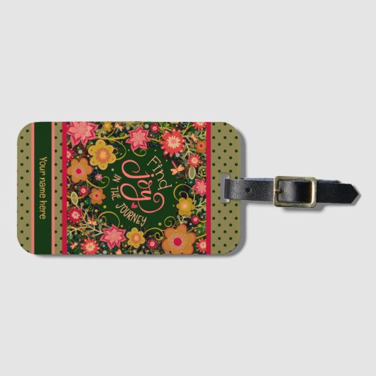 Joy Journey Gepersonaliseerde naam Inspirivity Flo Bagagelabel (Voorkant (horizontaal))