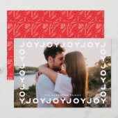 Joy Joy Joy Lijst Holiday met kerstkaart (Voorkant / Achterkant)