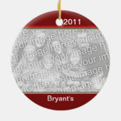 JOY-JOY-JOY Sjabloon voor kerstversiering met foto Keramisch Ornament (Achterkant)