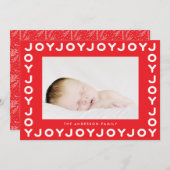 Joy Joy Red Lijst Holiday met kerstkaart (Voorkant / Achterkant)