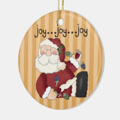 Joy Joy Santa Ornament (Links)