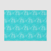 JOY Kalligrafie Lettering Bloeiende Aqua Blue Tissuepapier (Voorkant)