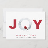 Joy Kardinaal Waterverf Kerstmis Feestdagenkaart (Voorkant)