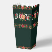 JOY kerst bloemenborder popcorn Bedankdoosjes (Achterkant)