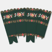 JOY kerst bloemenborder popcorn Bedankdoosjes (Ongevouwen)