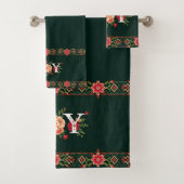 JOY kerst bloemenrand Bad Handdoek (Insitu)