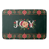 JOY kerst bloemenrand Badmat (Voorkant)