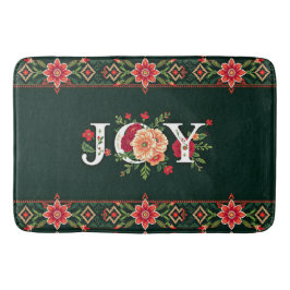 JOY kerst bloemenrand Badmat
