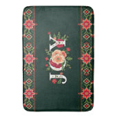 JOY kerst bloemenrand Badmat (Voorkant Verticaal)