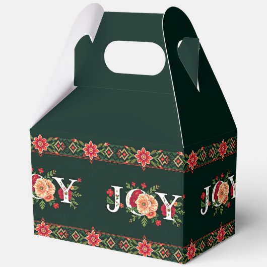 JOY kerst bloemenrand Bedankdoosjes (Achterkant)