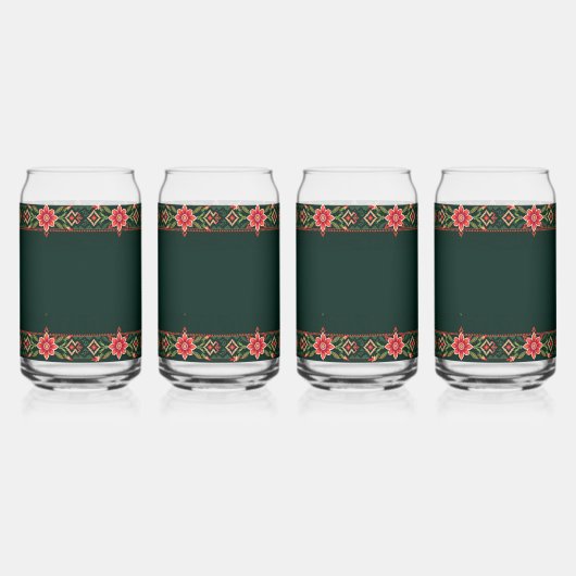 JOY kerst bloemenrand Blikvorm Glas (Achterkant)