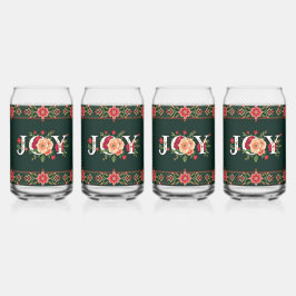 JOY kerst bloemenrand Blikvorm Glas