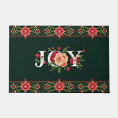 JOY kerst bloemenrand Deurmat (Voorkant)