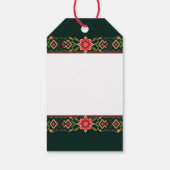 JOY kerst bloemenrand gepersonaliseerd Cadeaulabel (Achterkant)