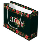 JOY kerst bloemenrand Groot Cadeauzakje (Voorkant Gekanteld)