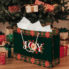 JOY kerst bloemenrand Groot Cadeauzakje