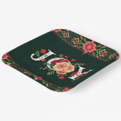 JOY kerst bloemenrand Papieren Bordje (Gebogen)