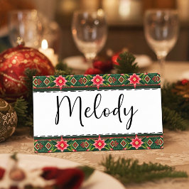 JOY kerst bloemenrand Plaatskaartje