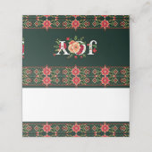 JOY kerst bloemenrand Plaatskaartje (Buitenkant ongevouwen)