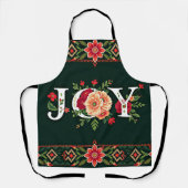 JOY kerst bloemenrand Schort (Voorkant)