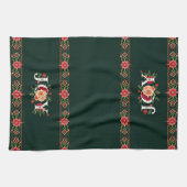 JOY kerst bloemenrand Theedoek (Horizontaal)