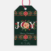 JOY kerst bloemrijke rand gepersonaliseerd Cadeaulabel (Voorkant)