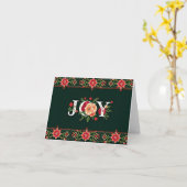 JOY kerst bloemrijke rand Kaart (Gele Bloem)