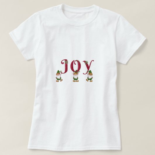 JOY Kerst Elfen houden Brieven T-shirt (Design voorkant)