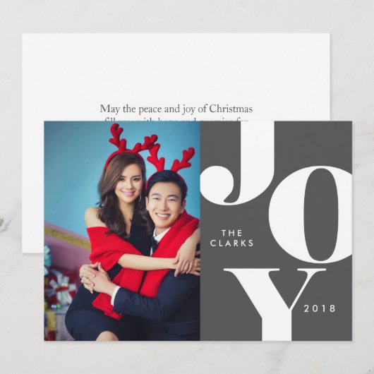 JOY Kerst Foto Kaarten / Feestdagen (Voorkant / Achterkant)