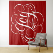 JOY Kerst Kalligrafie Lettering Rood Wandkleed (In situ)
