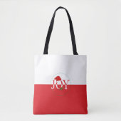 Joy Kerst Rood en Wit Tote Bag (Voorkant)