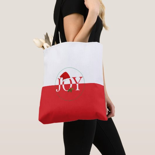 Joy Kerst Rood en Wit Tote Bag (Dichtbij)