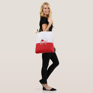 Joy Kerst Rood en Wit Tote Bag