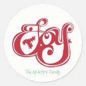 Joy Kerst sticker Gift Label (Voorkant)