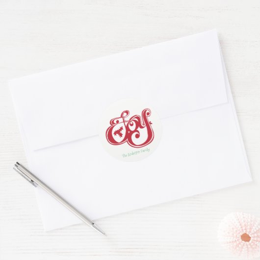 Joy Kerst sticker Gift Label (Envelop)