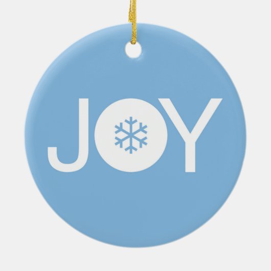 Joy kerstblauw Ornament (Achterkant)