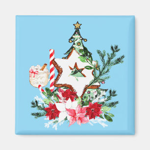 JOY Kerstboom Bloemen Suikerstok Magneet