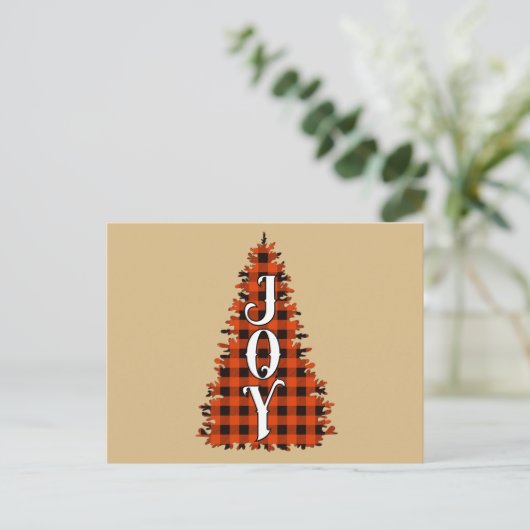 Joy kerstboom briefkaart (Staand voorkant)